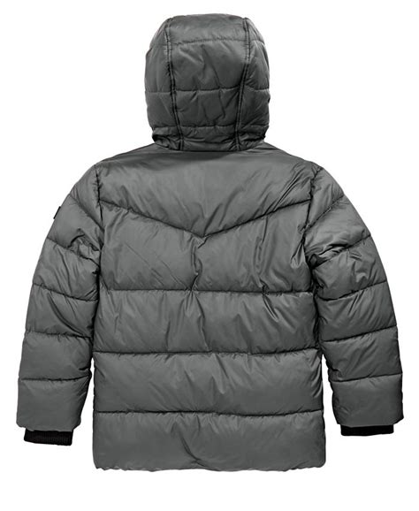 michael michael kors big boys hooded puffer jacket black